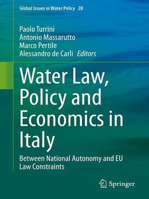cover image of Water Law, Policy and Economics in Italy